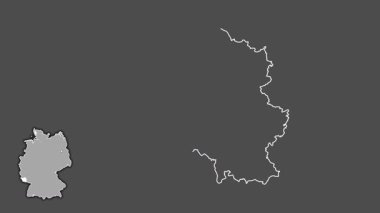 Saarland, Almanya, boşaltılmış ve izole edilmiş. Gri Tonlama