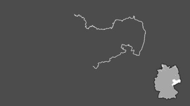 Sachsen, Almanya, sürüldü ve izole edildi. Gri Tonlama