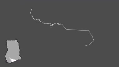 Merkez, Gana, çıkarılmış ve izole edilmiş. Gri Tonlama