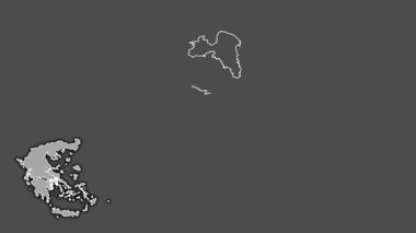 Attica, Yunanistan, çıkarılmış ve izole edilmiş. Gri Tonlama