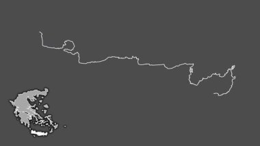 Girit, Yunanistan, çıkarılmış ve izole edilmiş. Gri Tonlama