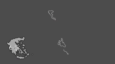 Yunanistan 'daki İyon Adaları, boşaltılmış ve izole edilmiş. Gri Tonlama