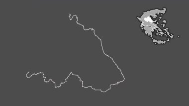 Teselya, Yunanistan, boşaltılmış ve izole edilmiş. Gri Tonlama