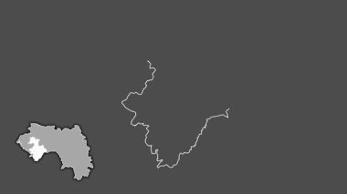 Kindia, Gine, soyutlanmış ve soyutlanmış. Gri Tonlama