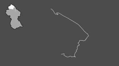 Barima-Waini, Guyana, dışlanmış ve izole edilmiş. Gri Tonlama