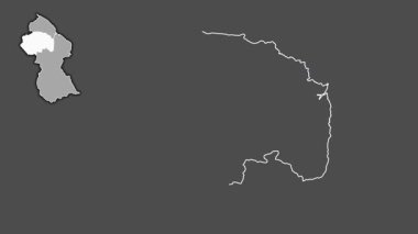Cuyuni-Mazaruni, Guyana, dışlanmış ve izole edilmiş. Gri Tonlama