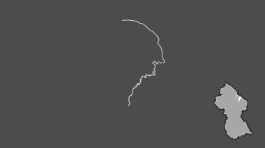 Demerara-Mahaica, Guyana, çıkarılmış ve izole edilmiş. Gri Tonlama