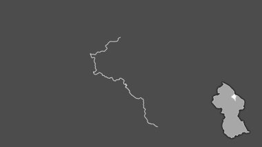 Essequibo Adaları, Guyana, boşaltılmış ve izole edilmiş. Gri Tonlama