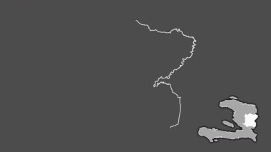 Merkez, Haiti, boşaltılmış ve izole edilmiş. Gri Tonlama