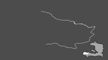 Grand 'Anse, Haiti, boşaltılmış ve izole edilmiş. Gri Tonlama