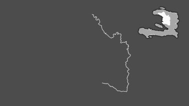 L 'Artibonite, Haiti, çıkarılmış ve izole edilmiş. Gri Tonlama