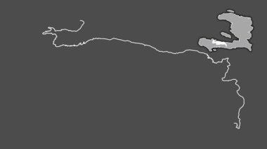 Nippes, Haiti, soyutlanmış ve soyutlanmış. Gri Tonlama