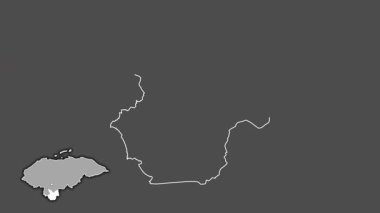 Choluteca, Honduras, çıkarılmış ve izole edilmiş. Gri Tonlama