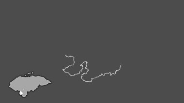 Valle, Honduras, soyutlanmış ve dışlanmış. Gri Tonlama