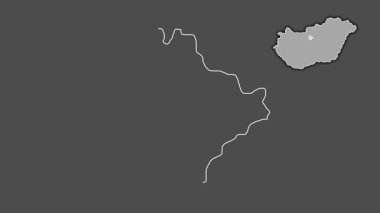 Budapeşte, Macaristan, sürülmüş ve izole edilmiş. Gri Tonlama