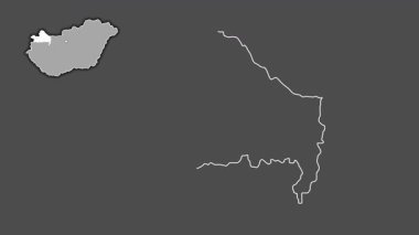 Gyor-Moson-Sopron, Macaristan, çıkarılmış ve izole edilmiş. Gri Tonlama