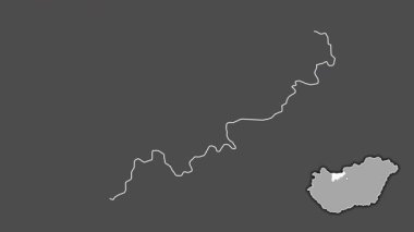 Komarom-Esztergom, Macaristan, sürülmüş ve izole edilmiş. Gri Tonlama