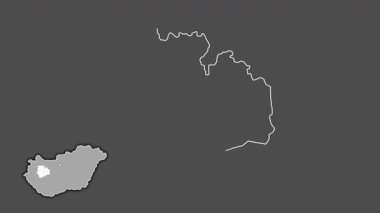 Veszprem, Macaristan, sürülmüş ve izole edilmiş. Gri Tonlama