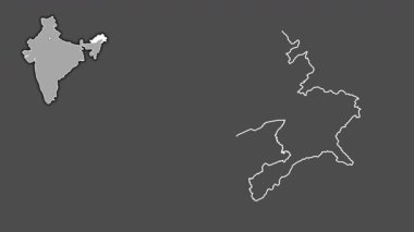 Arunachal Pradesh, Hindistan, dışlanmış ve izole edilmiş. Gri Tonlama