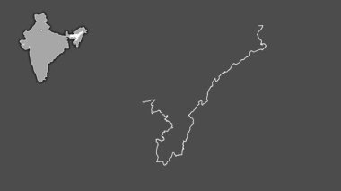 Assam, Hindistan, dışlanmış ve izole edilmiş. Gri Tonlama