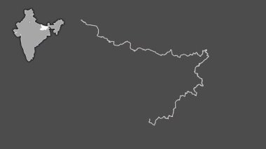 Bihar, Hindistan, dışlanmış ve izole edilmiş. Gri Tonlama