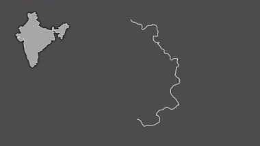 Delhi, Hindistan, dışlanmış ve izole edilmiş. Gri Tonlama