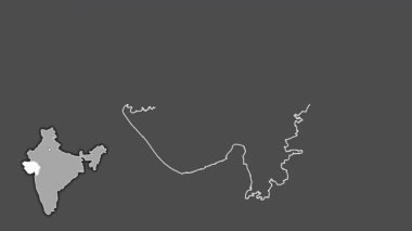 Gujarat, Hindistan, dışlanmış ve izole edilmiş. Gri Tonlama