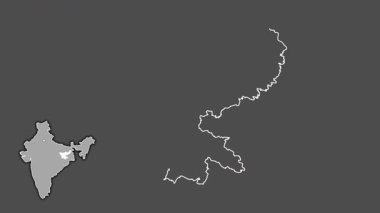 Jharkhand, Hindistan, soyutlanmış ve soyutlanmış. Gri Tonlama