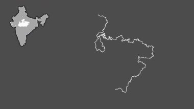Madhya Pradesh, Hindistan, soyutlanmış ve dışlanmış. Gri Tonlama