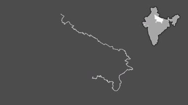 Uttar Pradesh, Hindistan, soyutlanmış ve dışlanmış. Gri Tonlama