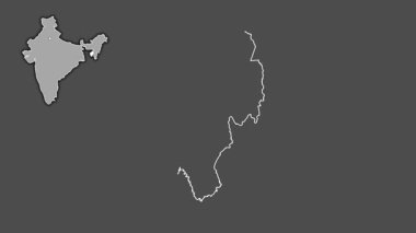 Tripura, Hindistan, çıkarılmış ve izole edilmiş. Gri Tonlama
