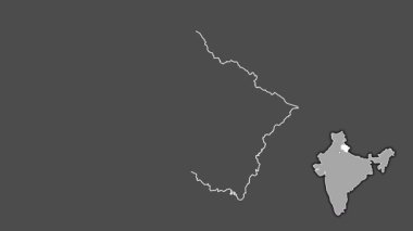 Uttarakhand, Hindistan, soyutlanmış ve soyutlanmış. Gri Tonlama