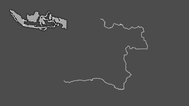 Banten, Endonezya, dışlanmış ve izole edilmiş. Gri Tonlama