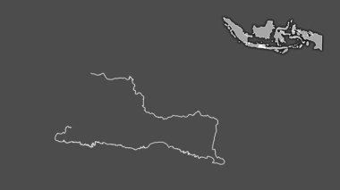 Jawa Timur, Endonezya, dışlanmış ve izole edilmiş. Gri Tonlama