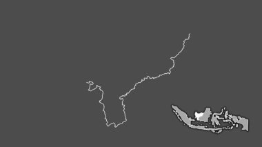 Kalimantan Barat, Endonezya, çıkarılmış ve izole edilmiş. Gri Tonlama