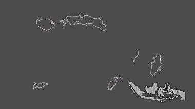 Maluku, Endonezya, dışlanmış ve izole edilmiş. Gri Tonlama