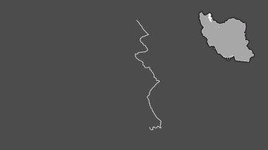 Ardebil, İran, dışlanmış ve izole edilmiş. Gri Tonlama