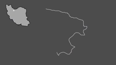 Alborz, İran, dışlanmış ve izole edilmiş. Gri Tonlama