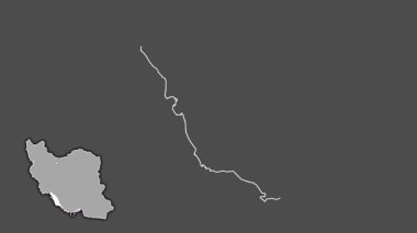 Bushehr, İran, boşaltılmış ve izole edilmiş. Gri Tonlama