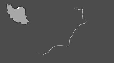 Golestan, İran, dışlanmış ve izole edilmiş. Gri Tonlama