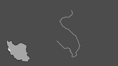 İlam, İran, dışlanmış ve izole edilmiş. Gri Tonlama