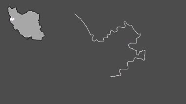 Kermanşah, İran, dışlanmış ve izole edilmiş. Gri Tonlama