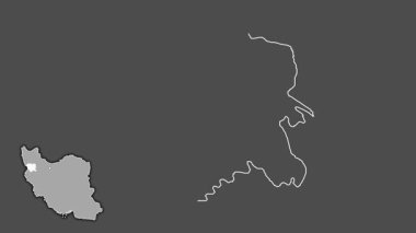 Kordestan, İran, dışlanmış ve izole edilmiş. Gri Tonlama