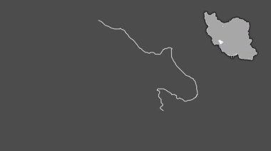 Kohgiluyeh ve Alıcı Ahmad, İran, dışlanmış ve izole edilmiş. Gri Tonlama