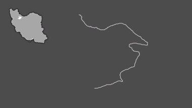 Kazvin, İran, dışlanmış ve izole edilmiş. Gri Tonlama