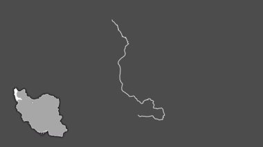 Batı Azarbaycan, İran, boşaltılmış ve izole edilmiş. Gri Tonlama