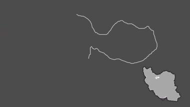 Tahran, İran, sürülmüş ve izole edilmiş. Gri Tonlama