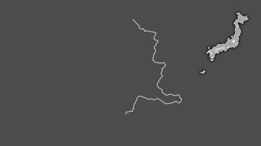 Gunma, Japonya, çıkarılmış ve izole edilmiş. Gri Tonlama