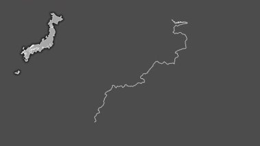 Shimane, Japonya, soyutlanmış ve dışlanmış. Gri Tonlama