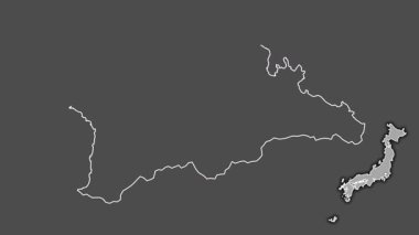 Kagawa, Japonya, boşaltılmış ve izole edilmiş. Gri Tonlama